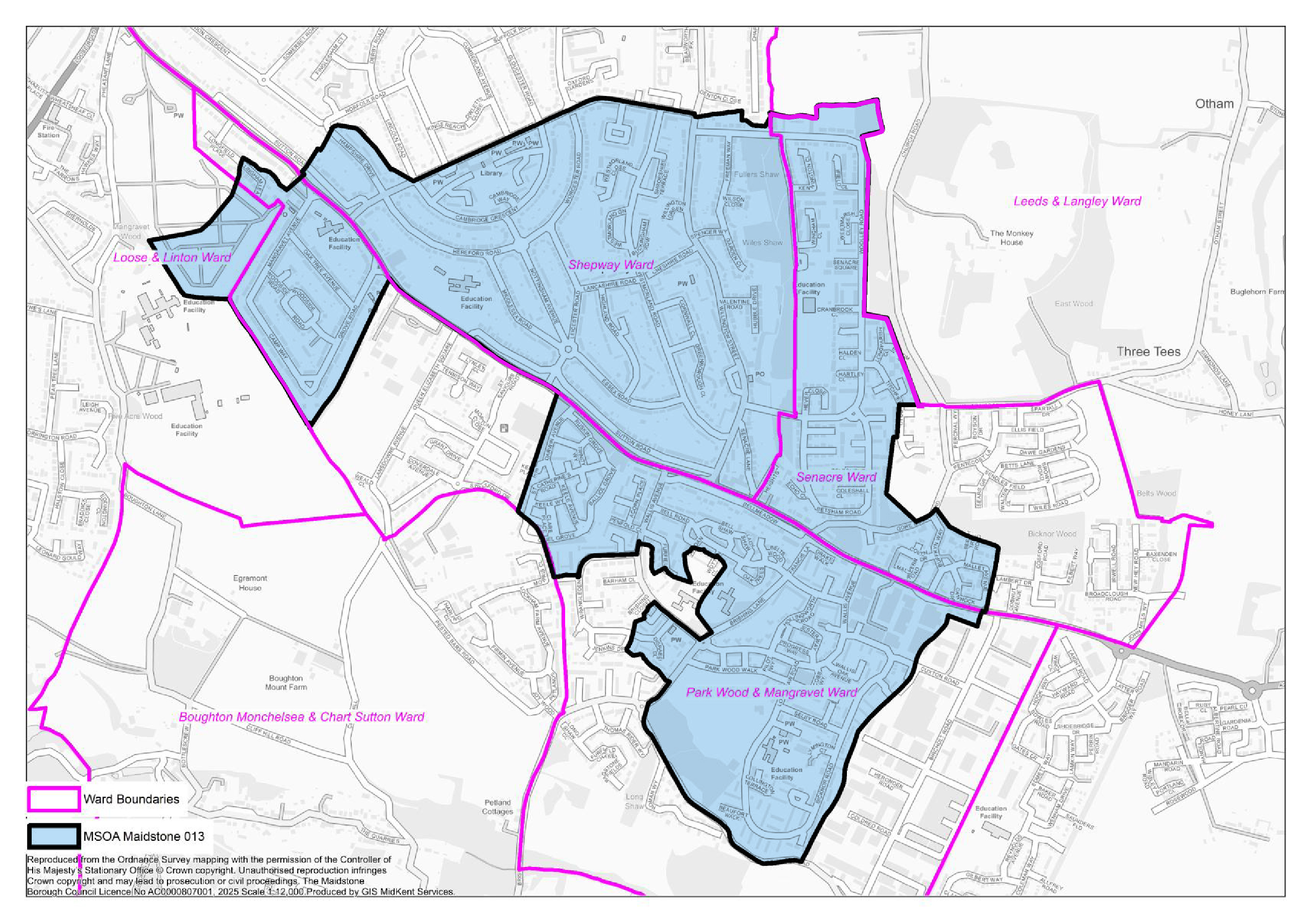 Map of Park Wood and Senacre