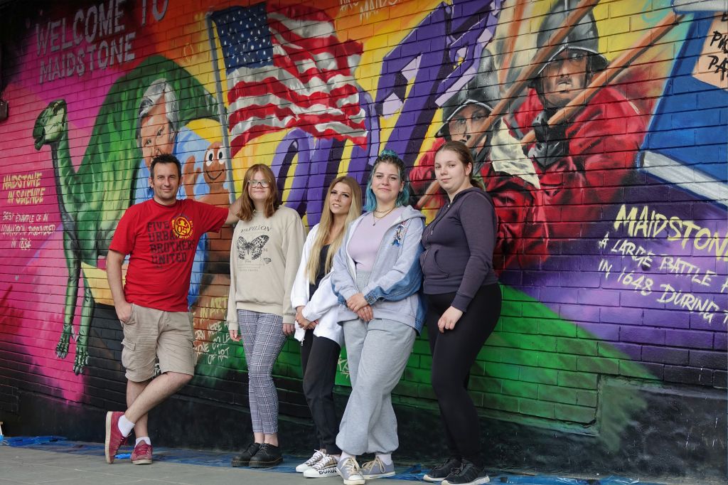 Local young people help create mural at Maidstone Bus Station  image