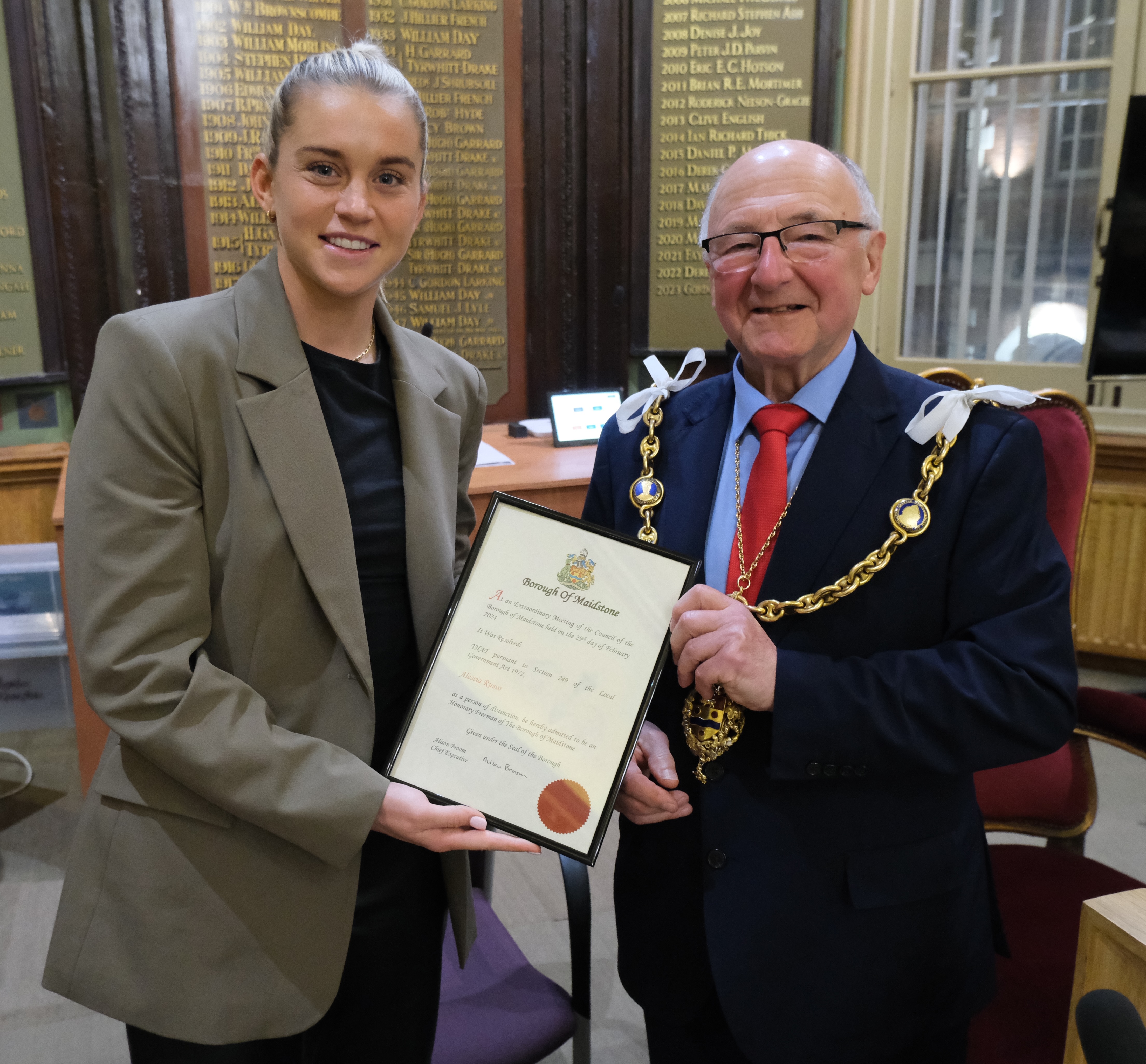 Alessia Russo receives Honorary Freedom of the Borough of Maidstone image